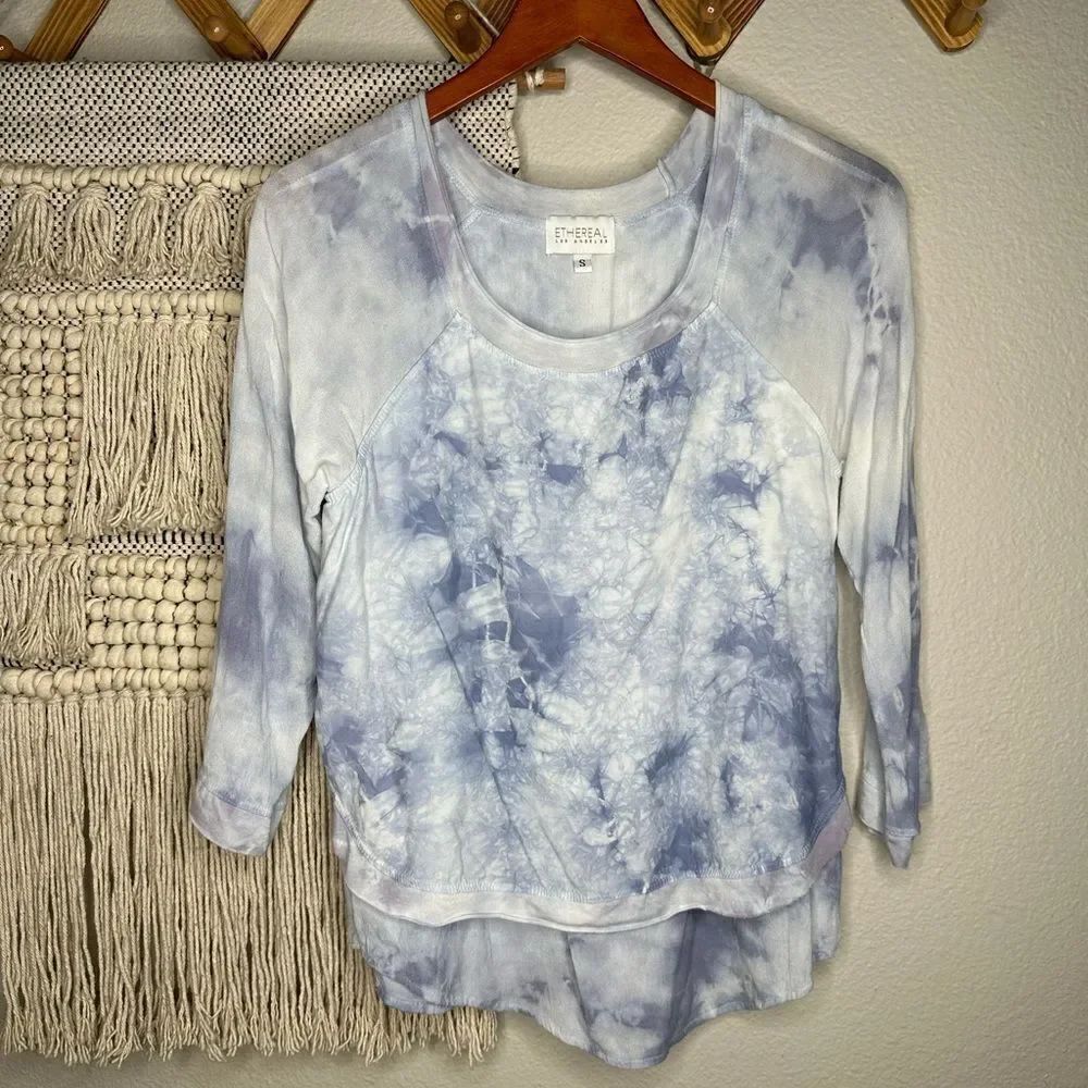Ethereal Los Angeles Blue Tie Dye Top S